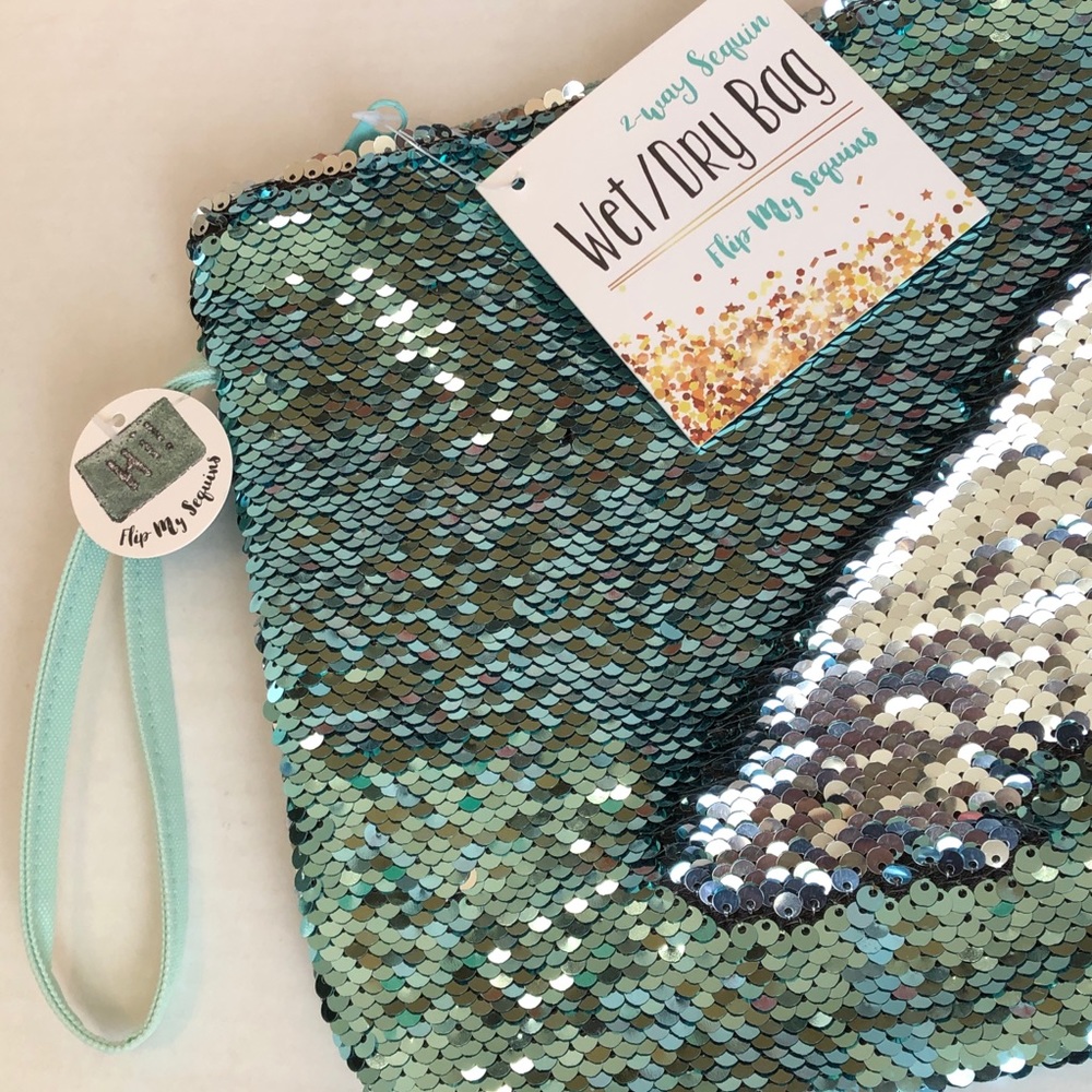 2 Way Sequins Wet Dry Swimsuit Sack Bag NWT